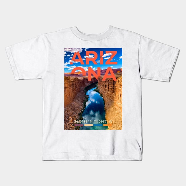 Arizona Travel Poster Kids T-Shirt by mardavemardave